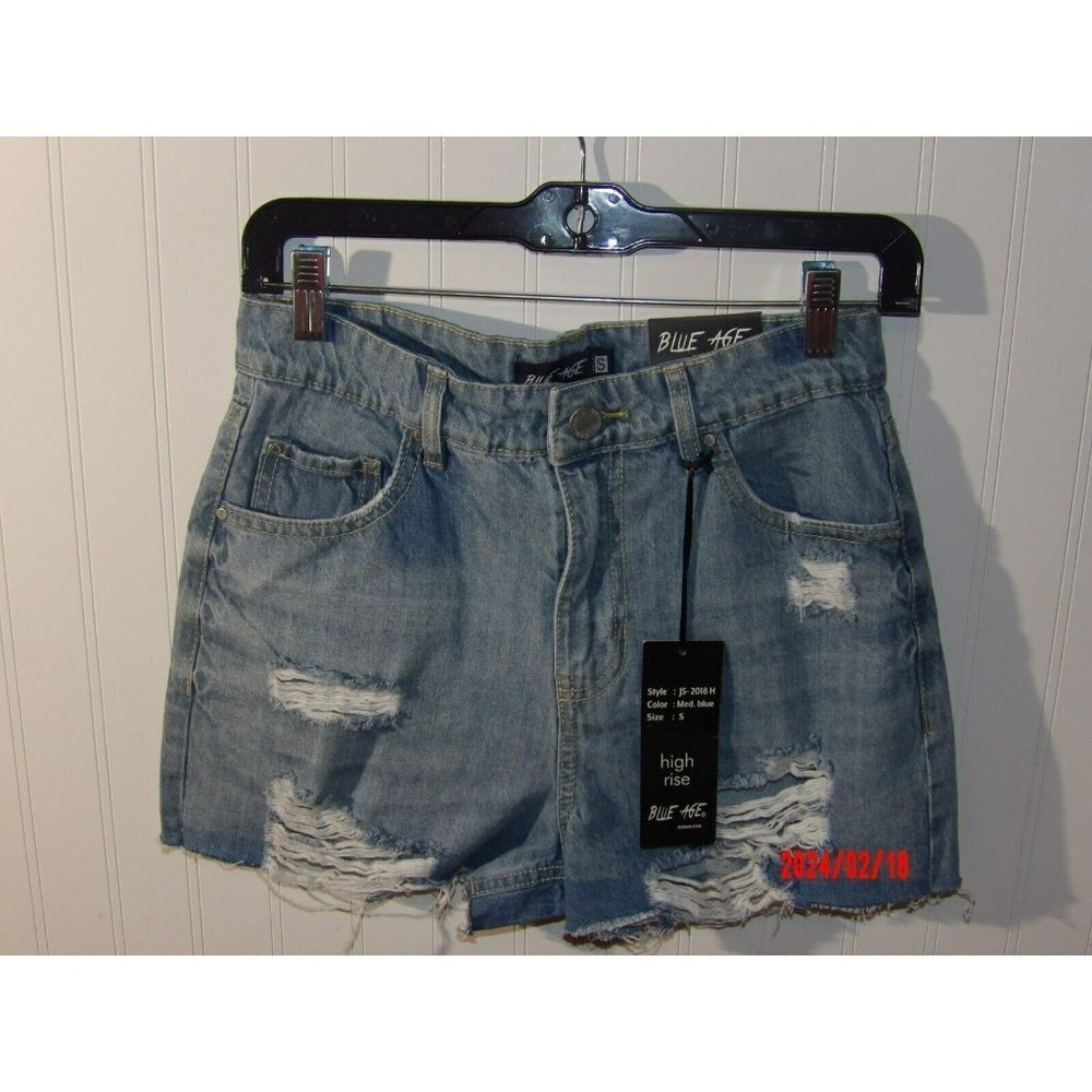 blue age denim collection blue denim‎ distressed shorts sz SMALL MED AND LARGE